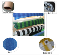 Filet d'ombrage pliant portable robuste HDPE bleu et blanc jaune et blanc rouge bandes blanches autres couleurs bleu blanc filet de barre