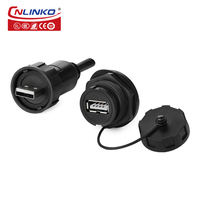 Conector USB 3.0 CNLINKO Impermeable para Montaje en Panel, Macho y Hembra, con Cubierta