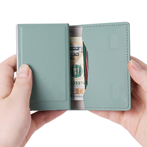 Dropshipping <b>Men</b> Minimalist <b>RFID</b> Protection Smart <b>Wallet</b> Deri Cuzdan Leather Automatic Pop up Cardholder With Magnetic Closure - Product Image 4