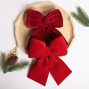 סגנון חדש גדר חג המולד מדרגות מעקה האח הגדול קטיפה אדום חג המולד קשת דקורטיבית ציוד דקורטיבי - Product Image 4