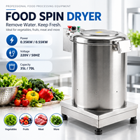 Industriële commerciële voedselspin-droger 35L 70L groente-ontwateringsmachine voor restaurants, catering en voedselverwerking