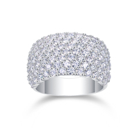 Bagues tendance en moissanite pour femme avec sertissage pavé, bagues de luxe en moissanite pour femme, grandes bagues en argent 925
