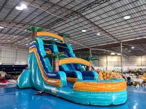 Nhà máy tùy chỉnh dành cho người lớn trượt nước cây cọ sân sau Inflatable trượt nước với hồ bơi cho bữa tiệc - Product Image 5