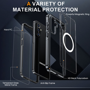 Funda Transparente Compatible con <span class=keywords><strong>Samsung</strong></span> A36 y <span class=keywords><strong>A53</strong></span>, Diseño de Armadura, Cobertura Total, con Desbloqueo de <span class=keywords><strong>Huella</strong></span> Dactilar, Agarre Magnético para Exteriores - Product Image 2