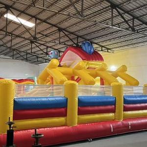 Gran dos secciones de dibujos animados coloridos más vendidos de lujo Gaming Bouncy Combo escalada inflable Jumping Castle Playground verano - Product Image 6