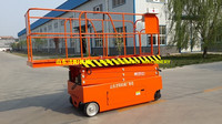 Plateforme élévatrice à ciseaux hydraulique entièrement électrique miniature de 20 pieds, 30 pieds, 40 pieds, autopropulsée, en acier, 4 personnes, 2,84x1,40x2,595 m, CE