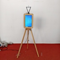 Photomaton portable multifonctionnel de haute qualité, vintage, en bois massif, avec écran tactile, imperméable, impression instantanée