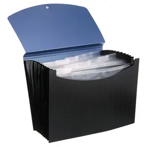 Organizador de ficheiro expansível, plástico 24 bolso, a4 pp, pasta de enchimento para material escolar, escritório
