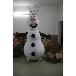 CE Kostum Maskot Olaf Karakter Kartun Tersenyum Manusia Salju Kustom Frozen untuk Dewasa