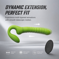 Bestmoon Jouet sexuel pour adultes, Vibrateur télécommandé, Dildo double sans sangle à poussée, pour femmes et lesbiennes