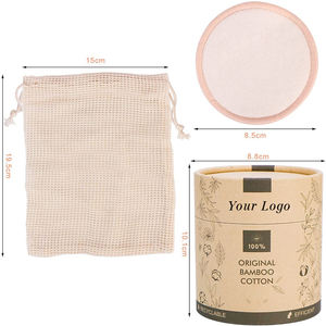 Produttore all'ingrosso lavabile personalizzato fibra di bambù carbone può essere riutilizzato struccante pad - Product Image 5