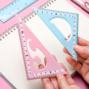 Ensemble de 4 règles en plastique transparent colorées de 20 cm pour les élèves, outils de mesure <span class=keywords><strong>math</strong></span>ématiques, papeterie scolaire - Product Image 3