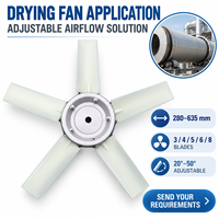 KEYLEADER Pale de ventilateur axial en plastique PAG série P3HR P3HL en nylon, 5 pales, 530 mm, pour canon à brouillard industriel et souffleur de brume