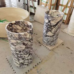 Évier en marbre <span class=keywords><strong>blanc</strong></span> Milas Lilac de luxe sur mesure |   Design côtelé unique pour la salle de bain - Product Image 4