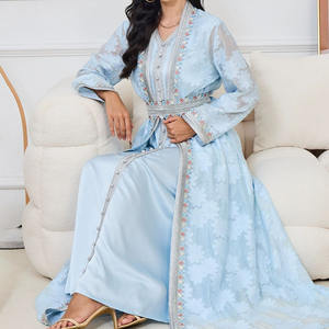 Fabrication sur mesure pour femmes robe de soirée Eid arabe musulmane robe avec sous-vêtements 2 pièces ensemble caftan marocain dubai ramadan robe usine - Product Image 2