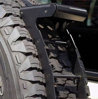 Support universel en acier pour roue de secours de voiture, marchepied de hayon, support de montage de roue de secours avec corde de fixation pour pick-up, camionnette, SUV tout-terrain