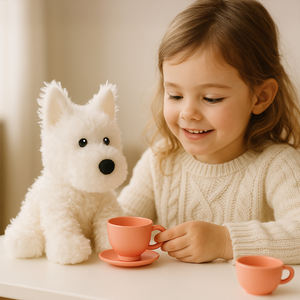 Peluche di Cane Bianco Cinese Simulato all'Ingrosso, Morbido Cucciolo Imbottito West Highland White <span class=keywords><strong>Terrier</strong></span> con Bambola Animale Coccolosa - Product Image 5