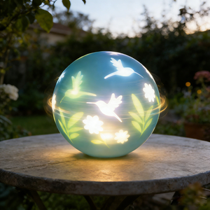 चमकदार एलईडी लाइट गार्डन प्लास्टिक फ्लैशिंग लालटेन बॉल घूर्णन टाइमर आउटडोर लैंप - Product Image 3
