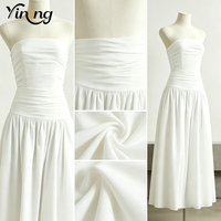 Fabrication de vêtements OEM ODM à faible MOQ, Robes longues personnalisées pour femmes, blanches, sans bretelles, froncées, à taille basse, à empiècements, style resort