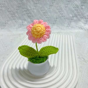 กระถางดอกทานตะวันถักมือหลากสีสัน ต้นไม้ประดิษฐ์ถักโครเชต์ทำมือ - Product Image 2