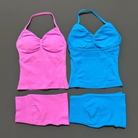 Ensembles de sport sans couture personnalisés en gros, séchage rapide, respirants, pour yoga, avec dos élastique, pour la course et l'entraînement
