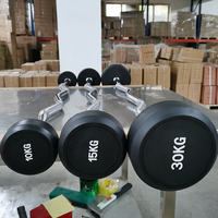 Barre de musculation droite et incurvée Custom Fitness 40 kg (110 lb) avec revêtement en caoutchouc fixe pour la musculation en salle de sport