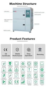 CZ-C3-42A Air To Air Tester Alta e Baixa Temperatura Controle Rápido De Temperatura De Laboratório Chang Rise <span class=keywords><strong>Test</strong></span> Chamber <span class=keywords><strong>Equipment</strong></span> - Product Image 5