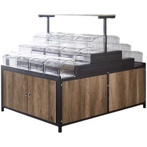 Guanriver Snack hiển thị đứng bằng gỗ số lượng lớn thực phẩm hiển thị đứng hạt Hạt giá kẹo Giá hiển thị đứng siêu thị kệ - Product Image 3