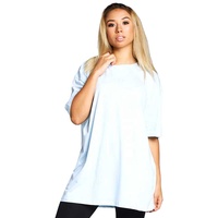 T-shirts décontractés en coton blanc pour femmes grandes tailles avec logo brodé et boutons - Vente en gros surdimensionnée