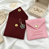 Pochettes à bijoux en velours et microfibre avec logo personnalisé, élégantes, portables, de taille personnalisée, boîtes-cadeaux pour le rangement des bijoux
