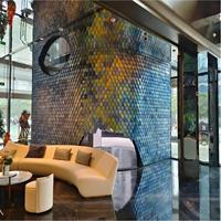 Pièces de verre suspendues en cristal transparent de haute qualité en forme de plume, motifs uniques, pendentifs décoratifs pour la décoration murale et de plafond