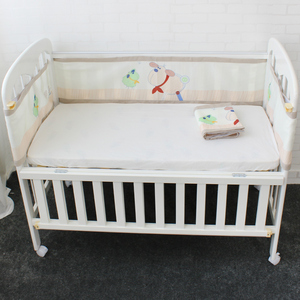 Été section mince respirant réglable 100% coton pépinière <span class=keywords><strong>lit</strong></span> <span class=keywords><strong>lit</strong></span> Bébé bébé sécurité maille berceau pare-chocs tapis - Product Image 2