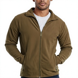 OEM Service Custom Logo Brand 100% Polyester <b>Men's</b> Full Zip up <b>Long</b> Sleeve High Collar Waterproof Winter Polar Fleece <b>Jacket</b> - Product Image 4