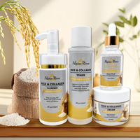 Ensemble de soins de la peau coréen au riz végétalien OEM, crème tonifiante au riz, sérum, soin de la peau pour peaux sèches