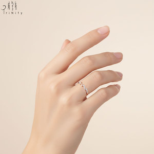 Nouvelle arrivée, bague pour femme en or rose massif 18 carats, design minimaliste linéaire créatif, avec diamant naturel véritable, bague empilable - Product Image 4
