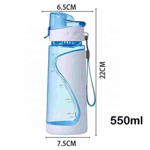 Bouteille d'eau en plastique pour le sport 550 ml, <span class=keywords><strong>shaker</strong></span> à protéines, bouteille portable anti-fuite pour l'eau avec poignée, sans BPA - Product Image 3