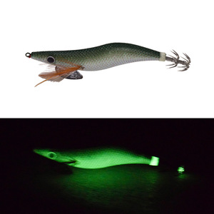 Leurre EGI lumineux avec hameçon parapluie double couche, qui brille dans le noir, pour la pêche en eau salée aux calamars et poulpes, en bois, vente en gros - Product Image 6