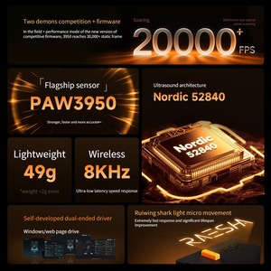 Ratón RAWM ER21Pro Ligero de 49g, Modo Dual PAW3950 30000DPI 750IPS NRF52840 8000hz, Ratón para Juegos Esports para Valorant/<span class=keywords><strong>LOL</strong></span>/FPS - Product Image 3