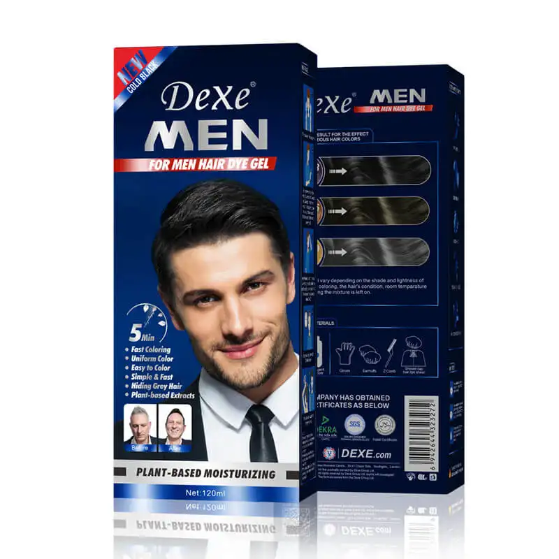 Dexe Hot Selling Products For Men Permanent Hair Color 120ML fast black hair dye cream natural black colorant organic