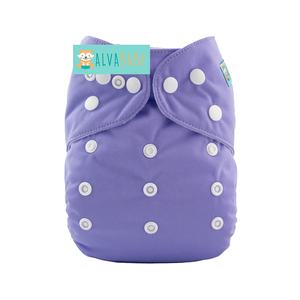 Alvabababy ผ้าอ้อมผ้าสีพื้นผ้าอ้อมเด็กใช้ซ้ำได้ผ้าอ้อมผ้าแฟชั่นปรับได้ดีไซน์พิมพ์ลายสำหรับเด็กทารก - Product Image 3
