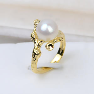 Handmade DIY S925 Silver Split Ring Living <b>Tree</b> Branch Retro Women's Ring with 5-7 Pearl Hollow Holder 2831 Geometry Accessory - Product Image 4
