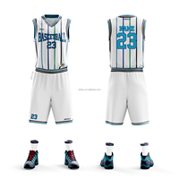 Akilex kostum putih seragam basket 100% poliester celana pendek latihan Oem Sercive sublimasi seragam basket