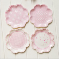 Assiettes en papier jetables en forme de pétales de fleurs, nouveau design, pour mariage, anniversaire, banquet, fête, vaisselle décorative