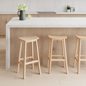 Tabourets <span class=keywords><strong>de</strong></span> hauteur <span class=keywords><strong>de</strong></span> comptoir moderne du milieu du siècle <span class=keywords><strong>tabouret</strong></span> <span class=keywords><strong>de</strong></span> comptoir dos nu en noyer <span class=keywords><strong>clair</strong></span> - Product Image 1