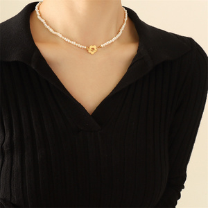 Collana di <span class=keywords><strong>perle</strong></span> d'acqua dolce barocca in acciaio inossidabile placcato oro all'ingrosso per ragazze - Product Image 5