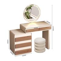 Table de toilette populaire avec miroir LED pour femmes, prix compétitif du fabricant, mobilier de luxe haut de gamme pour la maison