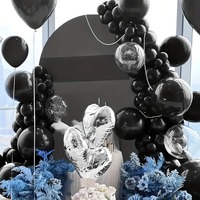 Ballons en latex noir solide de 5 pouces, lot de 25, vente en gros pour décorations d'Halloween, d'anniversaire et de fêtes, pour les détaillants