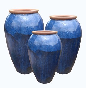 Grands pots de fleurs en céramique, résistants au gel, faits à la main, style rustique européen, pour centres commerciaux, jardins et décoration intérieure TERREN RT6600 - Product Image 2