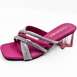 2026 New Styles Low Heels Anti-Slip Cross-Strap Summer Slippers <b>Women</b> Shoes Big Size Fashion Rhinestone <b>Sandals</b> for Ladies - Product Image 6
