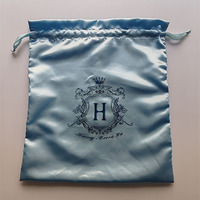 Grands sacs en satin de maquillage avec logo personnalisé écologique pour extension de cheveux Pochette en satin pour bijoux